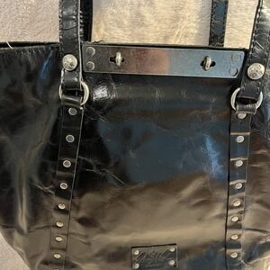 Patricia Nash Benvenuto Tote Black Silver Lge Shopper Work Travel Shoulder Bag